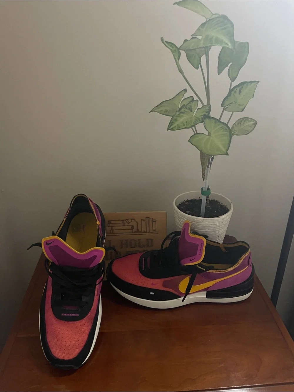 Nike Women’s Pink and Yellow Low-Top Sneakers